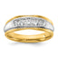 14k Two-tone 1/2 carat Lab Grown Diamond VS/SI+ G+ Complete Polished and Grooved Men's Ring