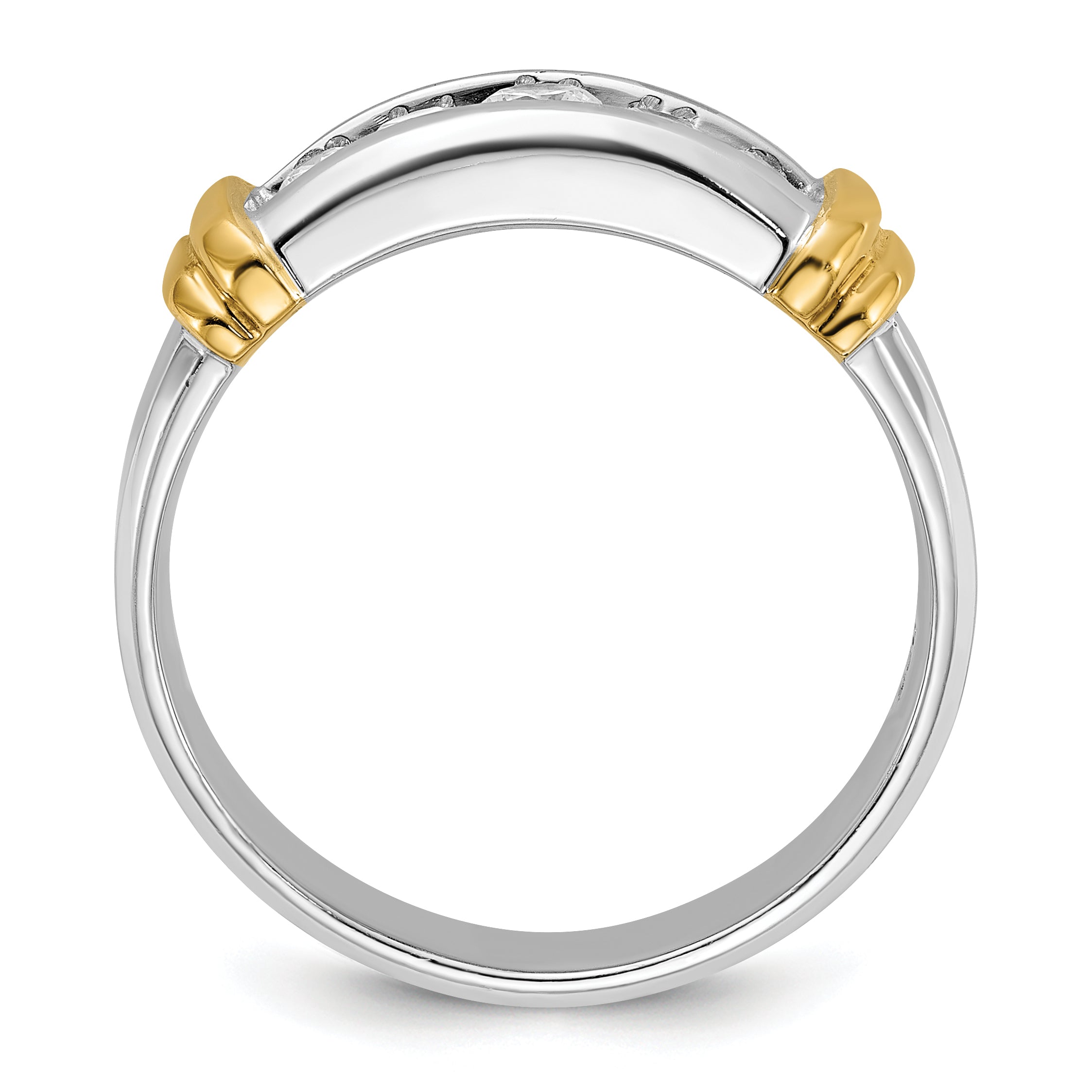 IBGoodman 14k Two-tone Men's Polished 5-Stone 1/2 Carat Lab Grown Diamond Ring Secondary image