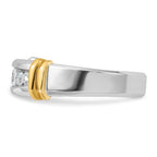 14k Two-tone Five Stone Polished Men's Ring Mounting, Mounting Only - Sophia Jewelers