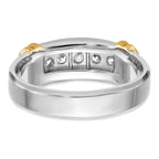 14k Two-tone Five Stone Polished Men's Ring Mounting, Mounting Only - Sophia Jewelers