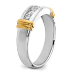 14k Two-tone Five Stone Polished Men's Ring Mounting, Mounting Only - Sophia Jewelers