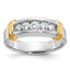 14k Two-tone Five Stone Polished Men's Ring Mounting, Mounting Only - Sophia Jewelers