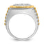 14k Two-tone Men's Polished Satin and Diamond-cut Round Cluster Ring Mounting, Mounting Only - Sophia Jewelers