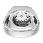 14k Two-tone Men's Polished and Textured Cluster Ring Mounting, Mounting Only - Sophia Jewelers