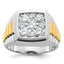 14k Two-tone Men's Polished and Textured Cluster Ring Mounting, Mounting Only - Sophia Jewelers