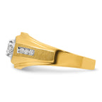 14k Mens Polished and Satin Diamond Ring Mounting, Mounting Only - Sophia Jewelers