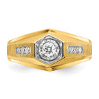 14k Mens Polished and Satin Diamond Ring Mounting, Mounting Only - Sophia Jewelers