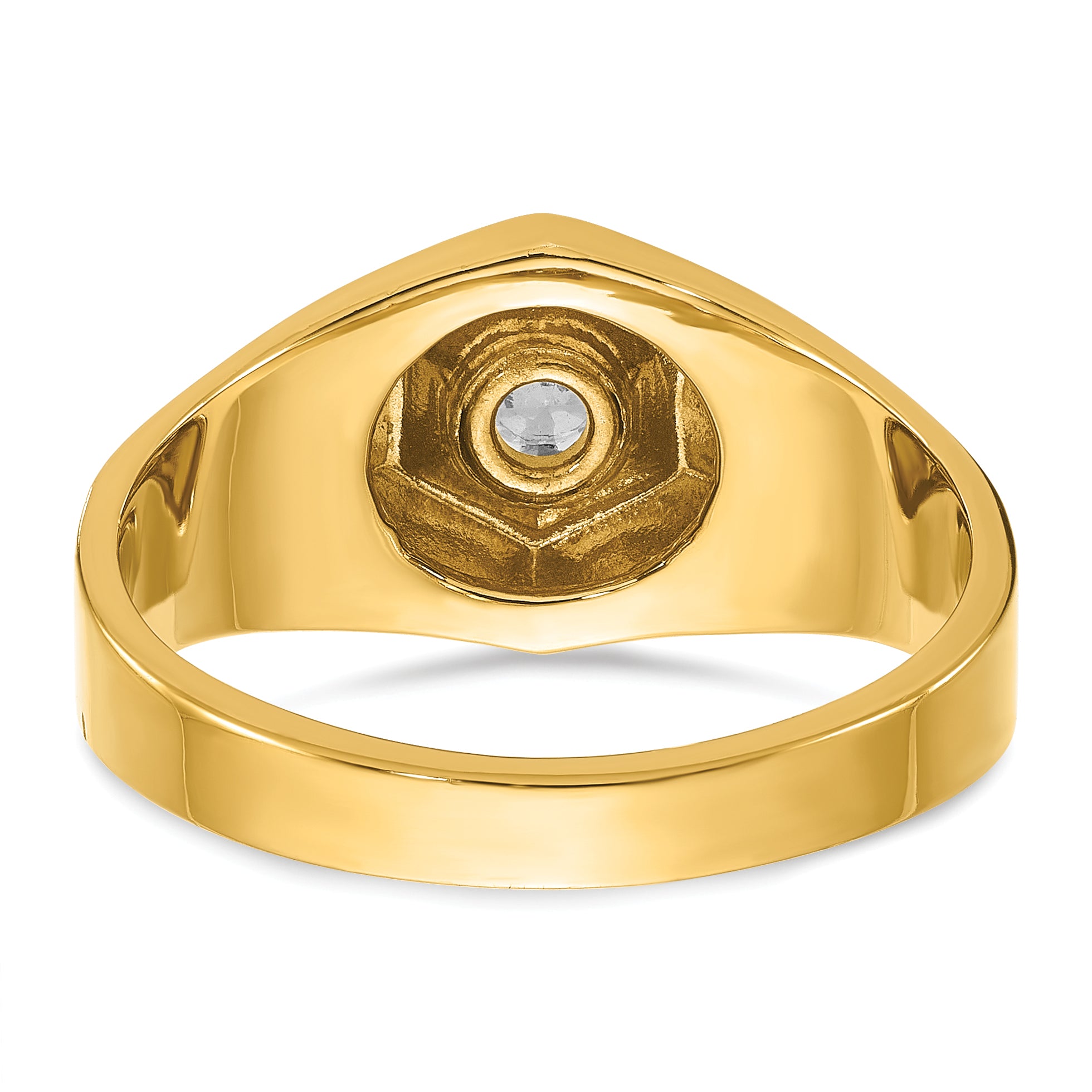 14k Mens Polished and Satin 1/3 carat Diamond Complete Ring - Sophia Jewelers