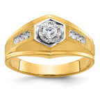 14k Mens Polished and Satin Diamond Ring Mounting, Mounting Only - Sophia Jewelers