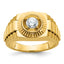 14k Men's Polished Satin and Textured 1/2 Carat AA Quality Diamond Ring - Sophia Jewelers