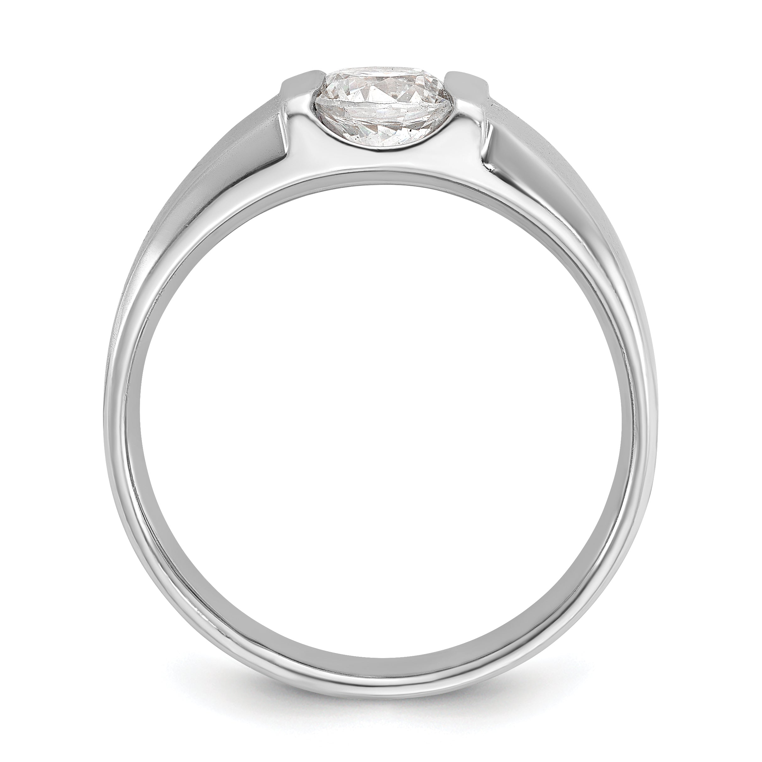 14k White Gold 1 carat Lab Grown Diamond VS/SI+ G+ Complete Men's Ring Secondary image