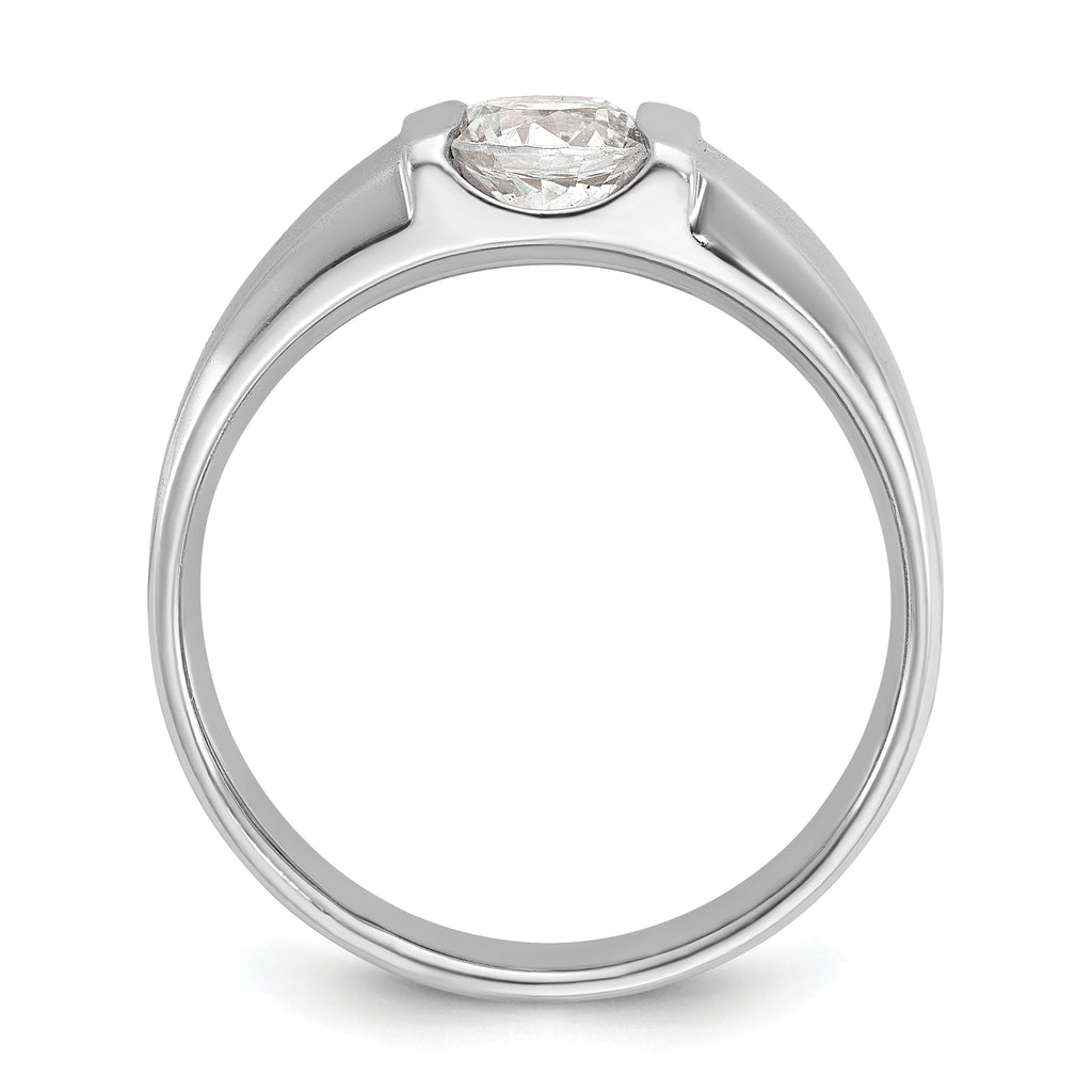 14k White Gold 1 carat Lab Grown Diamond VS/SI+ G+ Complete Men's Ring