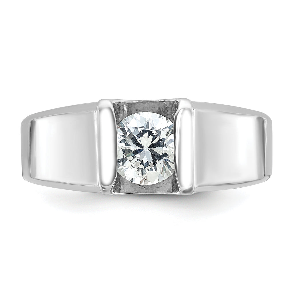 14k White Gold 1 carat Lab Grown Diamond VS/SI+ G+ Complete Men's Ring