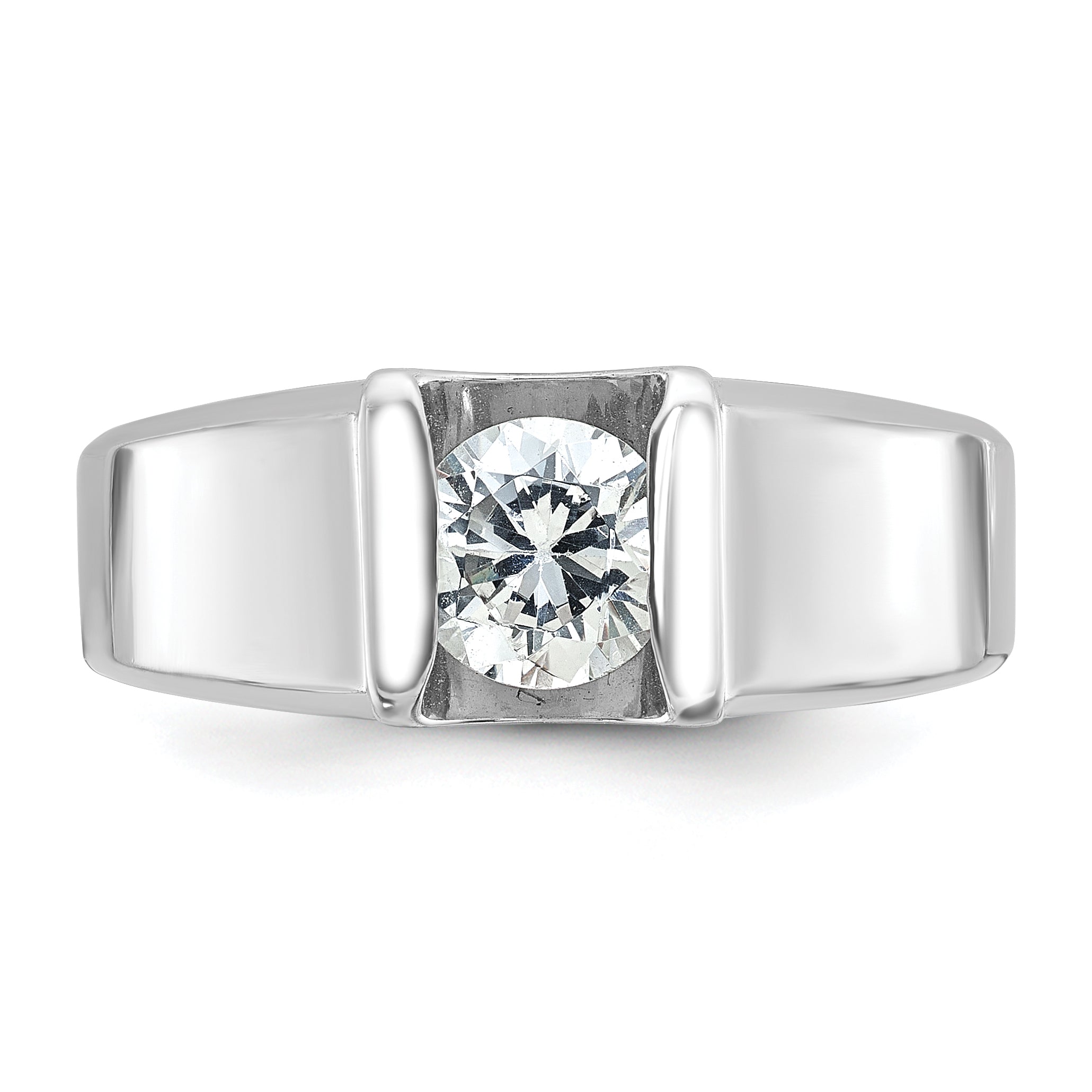 14k White Gold 1 carat Lab Grown Diamond VS/SI+ G+ Complete Men's Ring