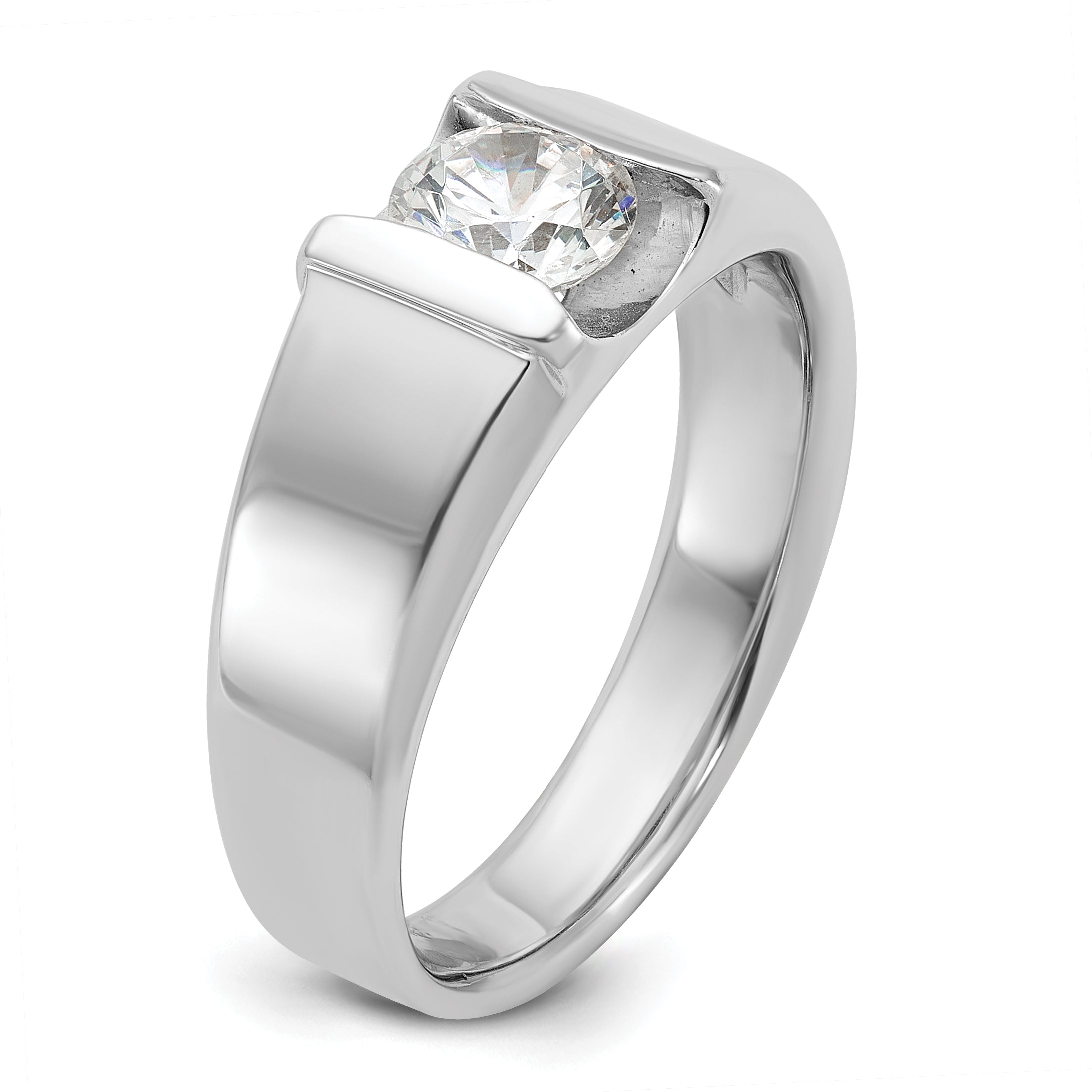 14k White Gold 1 carat Lab Grown Diamond VS/SI+ G+ Complete Men's Ring