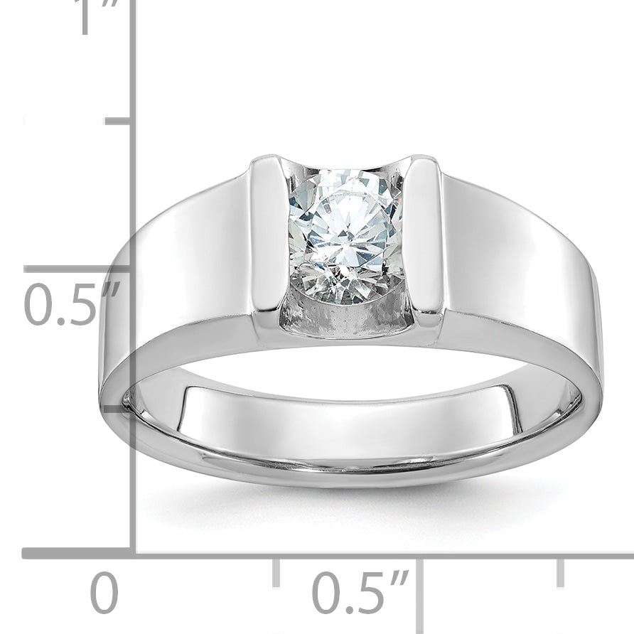 14k White Gold 1 carat Lab Grown Diamond VS/SI+ G+ Complete Men's Ring