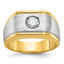 14k Two-tone Men's Polished and Satin Diamond Ring Mounting (No Stones Included)