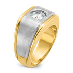 14k Two-tone Mens Polished and Satin Diamond Ring Mounting, Mounting Only - Sophia Jewelers