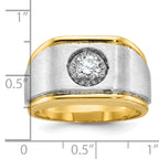 14k Two-tone Mens Polished and Satin Diamond Ring Mounting, Mounting Only - Sophia Jewelers