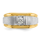 14k Two-tone Mens Polished and Satin Diamond Ring Mounting, Mounting Only - Sophia Jewelers