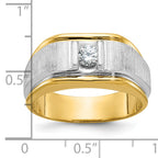 14k Two-tone Mens Polished and Satin 1/4 carat Diamond Complete Ring - Sophia Jewelers