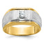 Men's Bezel-Set Solitaire Lab-Grown Diamond Ring in 14K Two-Tone Gold (1/4 ct. tw.), Size 10 - Sophia Jewelers