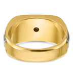 14k Two-tone Mens Polished and Satin 1/4 carat Diamond Complete Ring - Sophia Jewelers