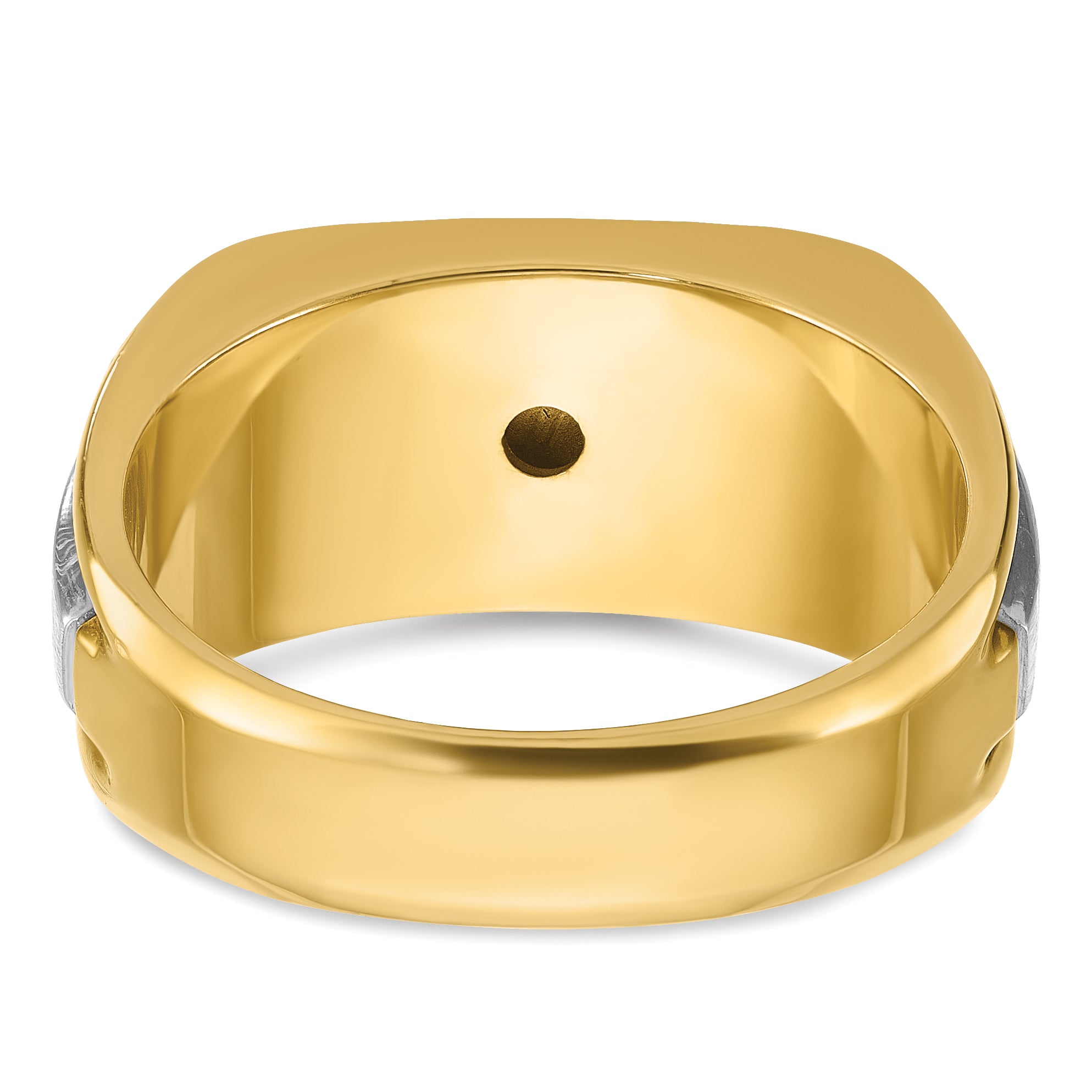 14k Two-tone Mens Polished and Satin 1/4 carat Diamond Complete Ring - Sophia Jewelers