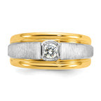 14k Two-tone Mens Polished and Satin Diamond Ring Mounting, Mounting Only - Sophia Jewelers