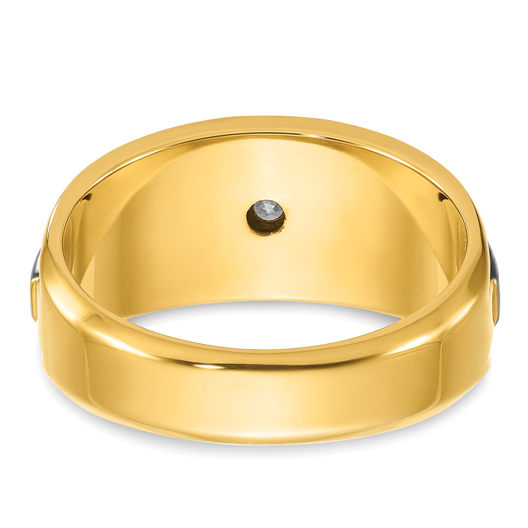 14k Two-tone Mens Polished and Satin Diamond Ring Mounting, Mounting Only - Sophia Jewelers