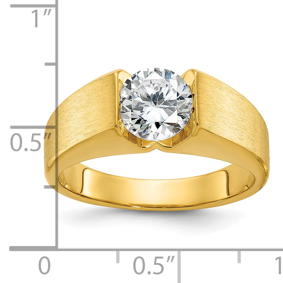 14k Men's Polished and Satin Diamond Ring Mounting (No Stones Included)