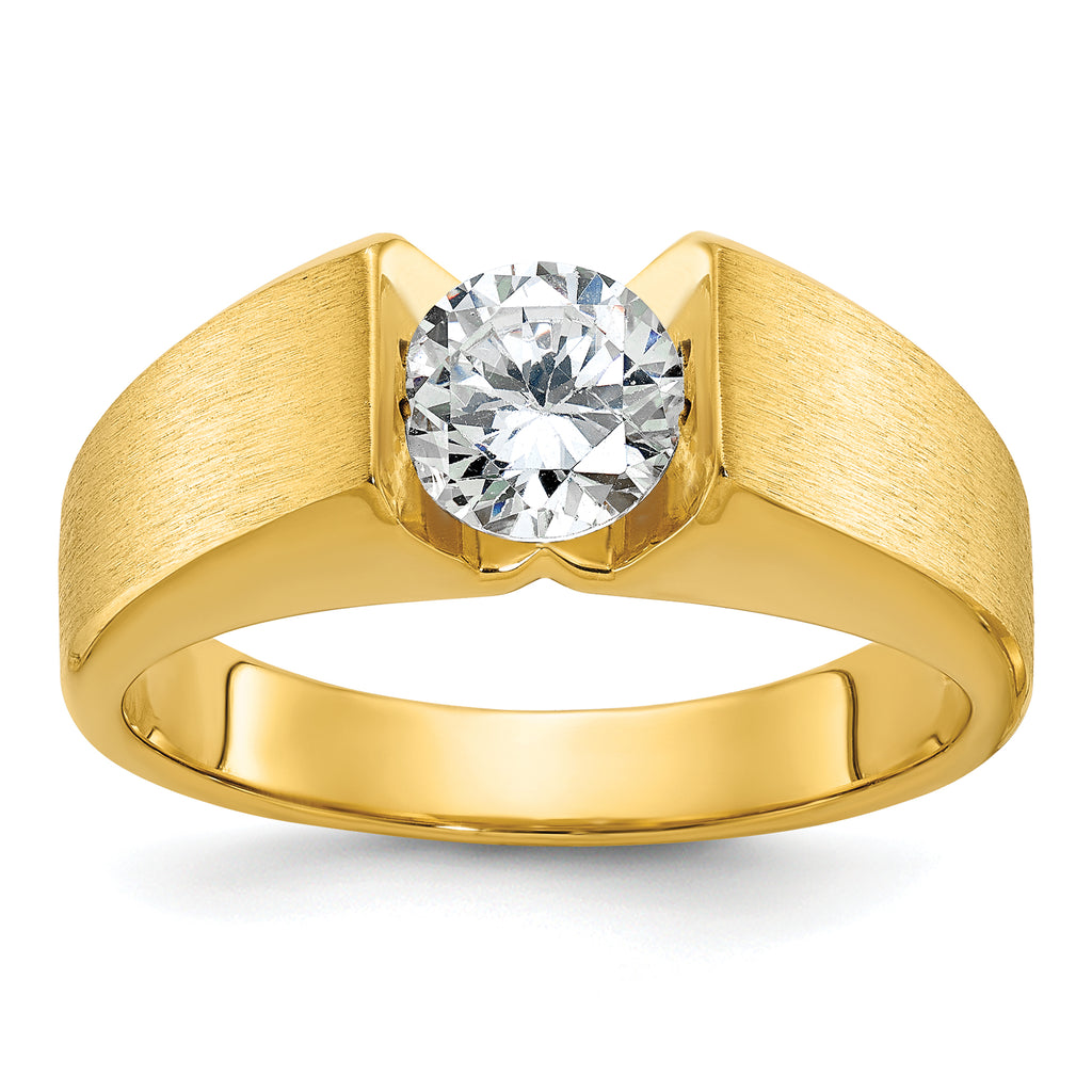 14k Men's Polished and Satin Diamond Ring Mounting (No Stones Included)