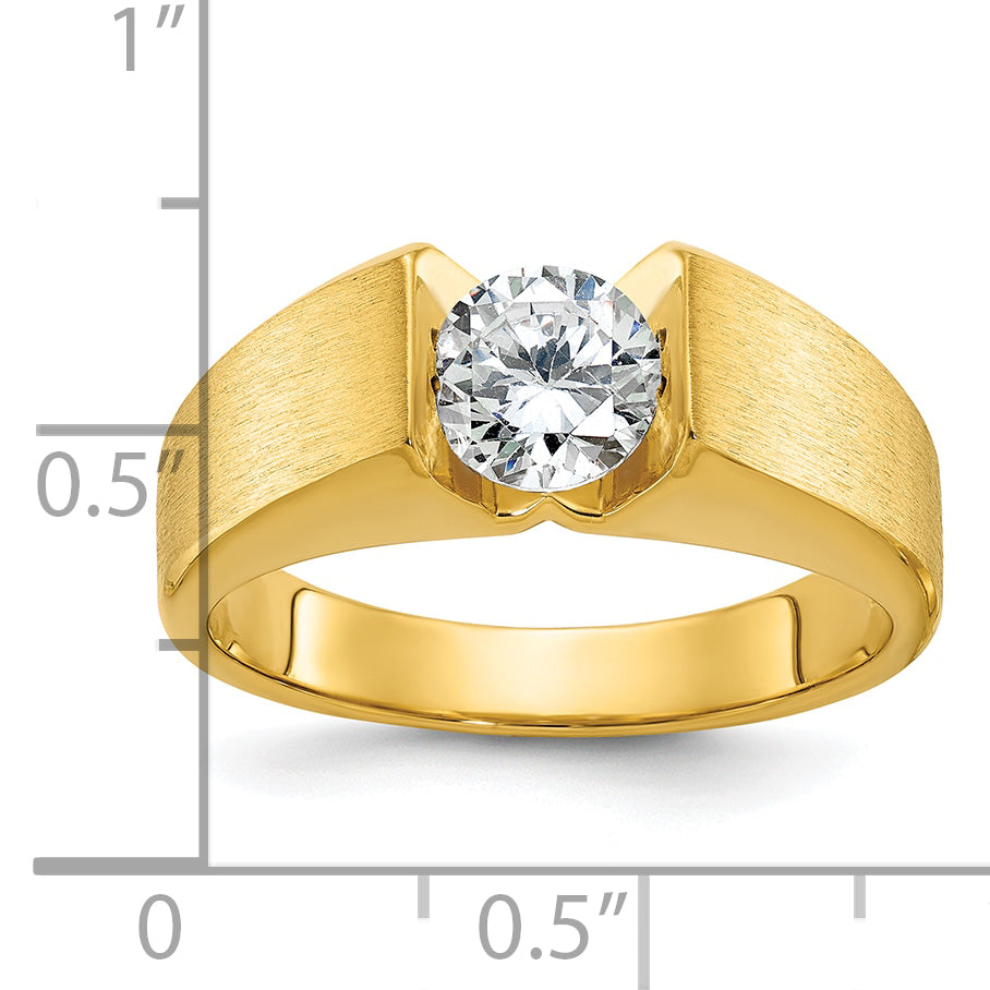 14k 1 carat Lab Grown Diamond VS/SI+ G+ Complete Men's Ring
