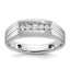 10k White Gold Polished Satin and Grooved Five Stone Men's Ring Mounting, Mounting Only - Sophia Jewelers