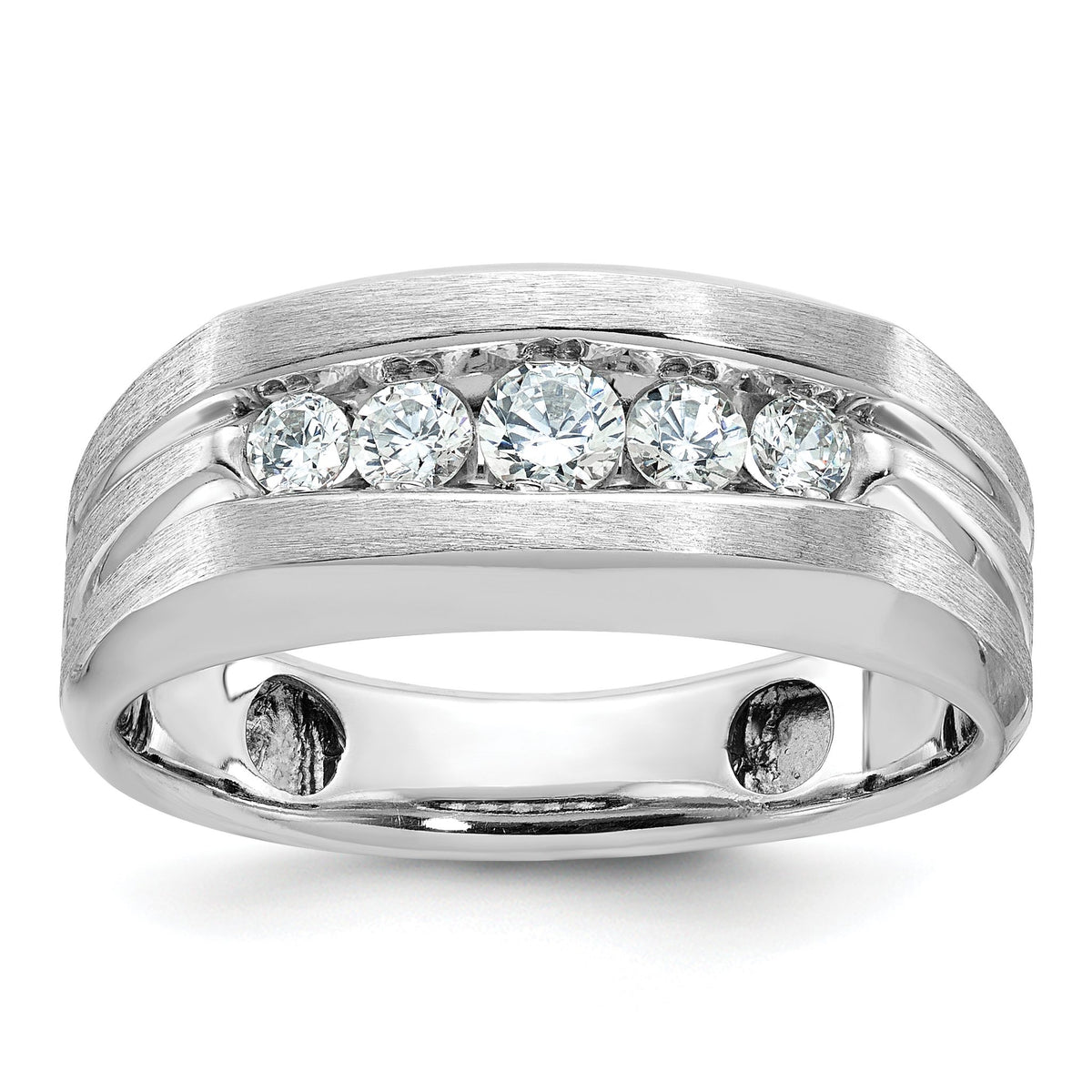 Men's Five-Stone Diamond Ring in 10K White Gold (1/2 ct. tw.), Size 10 - Sophia Jewelers Main image