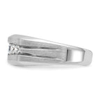 14k White Gold Men's Polished and Brushed 5-Stone 1/2 Carat AA Quality Diamond Ring - Sophia Jewelers