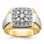 10k Two-tone Men's Polished and Satin 1/2 Carat A Quality Diamond Ring