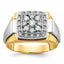 14k Two-tone Mens Polished and Satin Square Cluster Ring Mounting, Mounting Only - Sophia Jewelers
