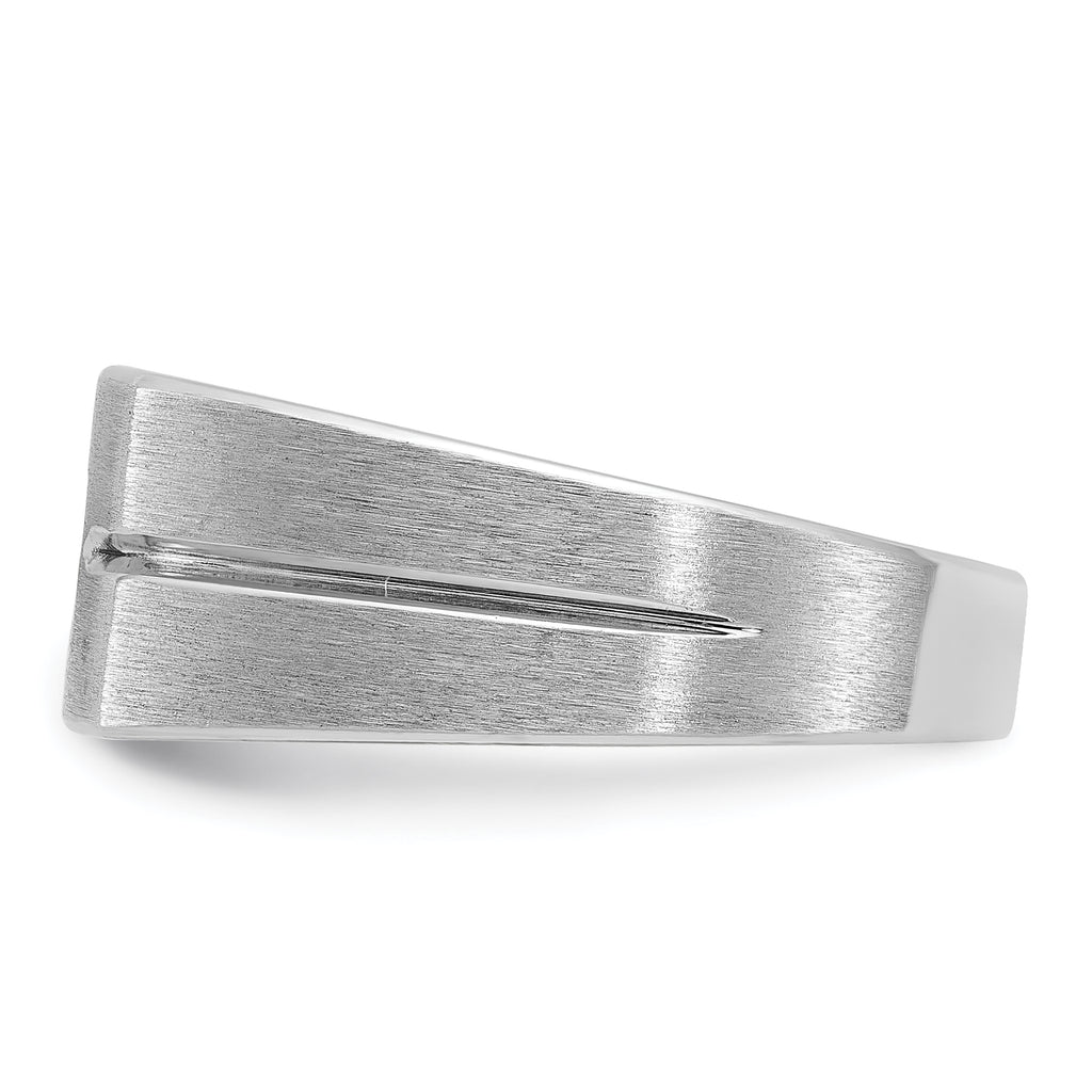 14k White Gold Mens Polished and Satin Diamond Ring Mounting, Mounting Only - Sophia Jewelers