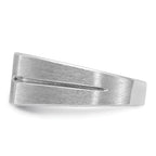 14k White Gold Mens Polished and Satin Diamond Ring Mounting, Mounting Only - Sophia Jewelers