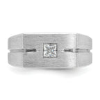 14k White Gold Mens Polished and Satin Diamond Ring Mounting, Mounting Only - Sophia Jewelers