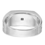 14k White Gold Mens Polished and Satin Diamond Ring Mounting, Mounting Only - Sophia Jewelers