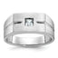 14k White Gold Mens Polished and Satin 1/4 carat Diamond Complete Ring - Sophia Jewelers
