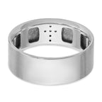 14k White Gold Satin Cross Mens Ring Mounting, Mounting Only - Sophia Jewelers