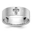 14k White Gold Satin Cross Mens Ring Mounting, Mounting Only - Sophia Jewelers