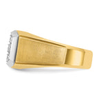 14k Mens Polished and Satin Cluster Ring Mounting, Mounting Only - Sophia Jewelers