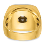 10k Two-tone Men's Polished and Satin 1 5/8 Carat A Quality Diamond Cluster Ring