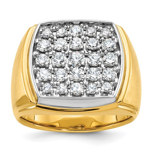 Men's Lab-Grown Diamond Cluster Ring in 14K Two-Tone Gold, 2.25mm (1 3/4 ct. tw.), Size 10 - Sophia Jewelers