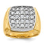Men's Lab-Grown Diamond Cluster Ring in 14K Two-Tone Gold, 2.25mm (1 3/4 ct. tw.), Size 10 - Sophia Jewelers