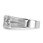 14k White Gold Mens Polished and Satin Diamond Ring Mounting, Mounting Only - Sophia Jewelers